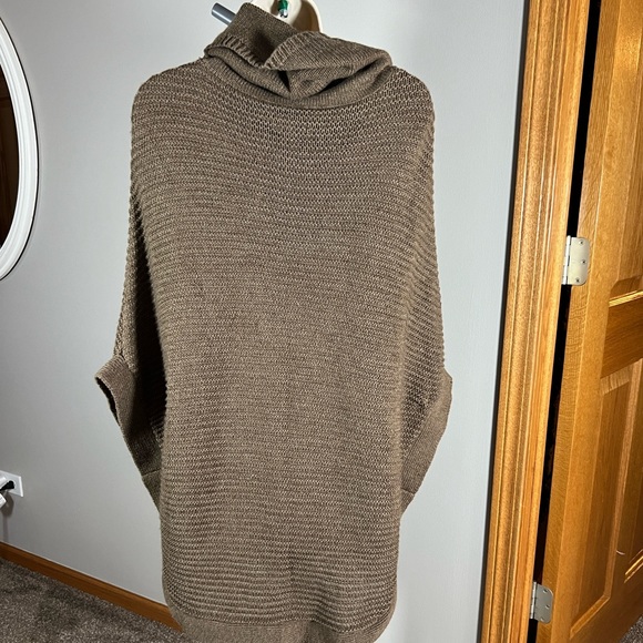 BOGO Merona XS S Brown Cowl Neck Chunky Knit Poncho Sweater - Picture 4 of 6